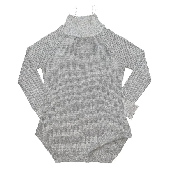 RD Style gray waffle thermal turtleneck fitted sweater - Picture 3 of 14